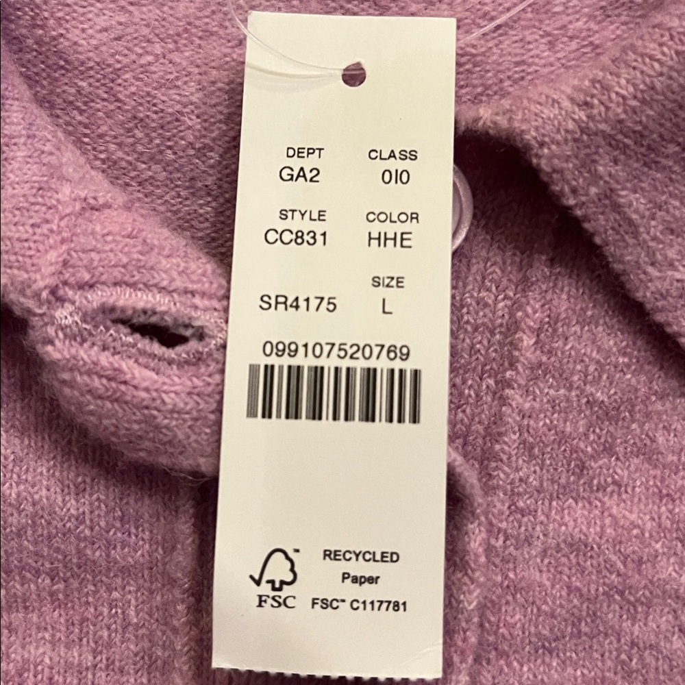 J.Crew Collared Polo Sweater in Supersoft Yarn Heather Heliotrope Size L - Picture 4 of 8